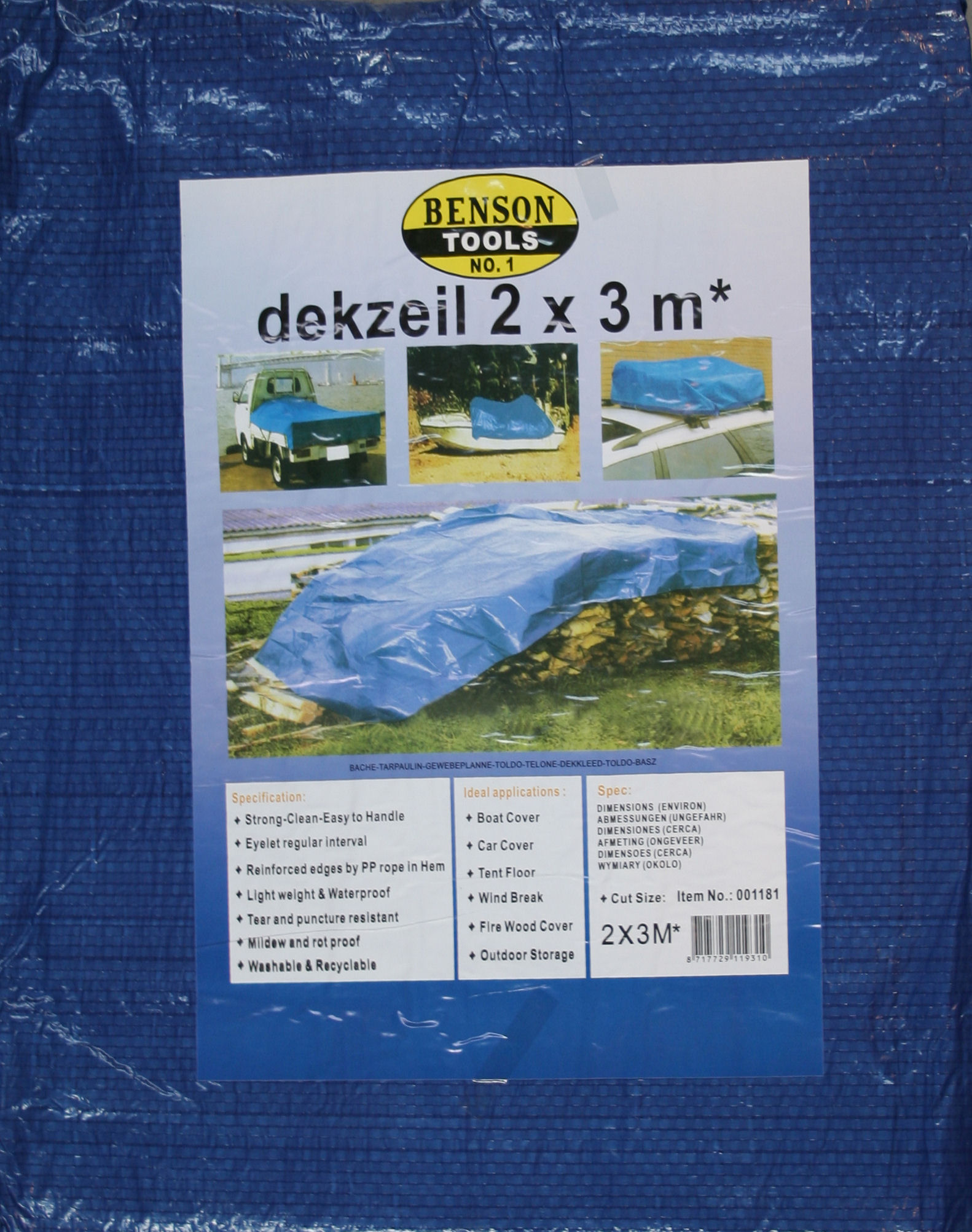 Telone 1,5 x 6 m blu